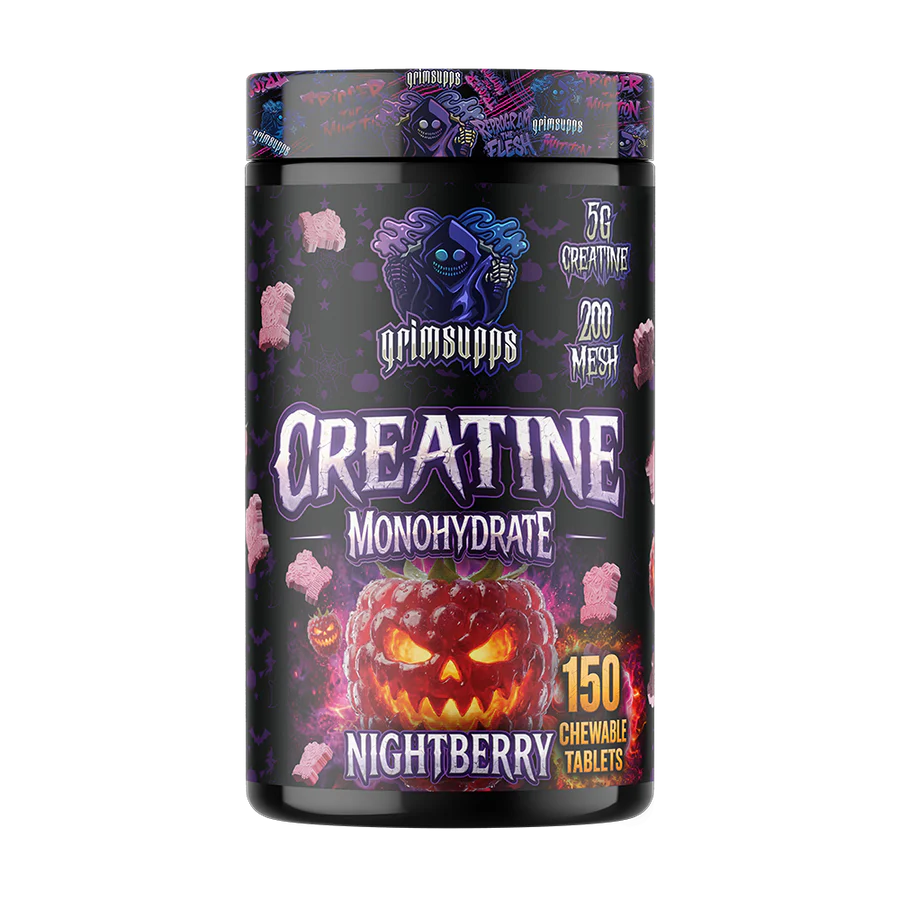 GRIMSUPPS CREATINE MONOHYDRATE NIGHTBERRY FLAVOR 150 CHEWABLE TABLETS